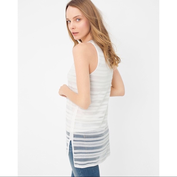 WHBM Layered Shadow Stripe Pullover Long Tank NWT - Picture 8 of 9